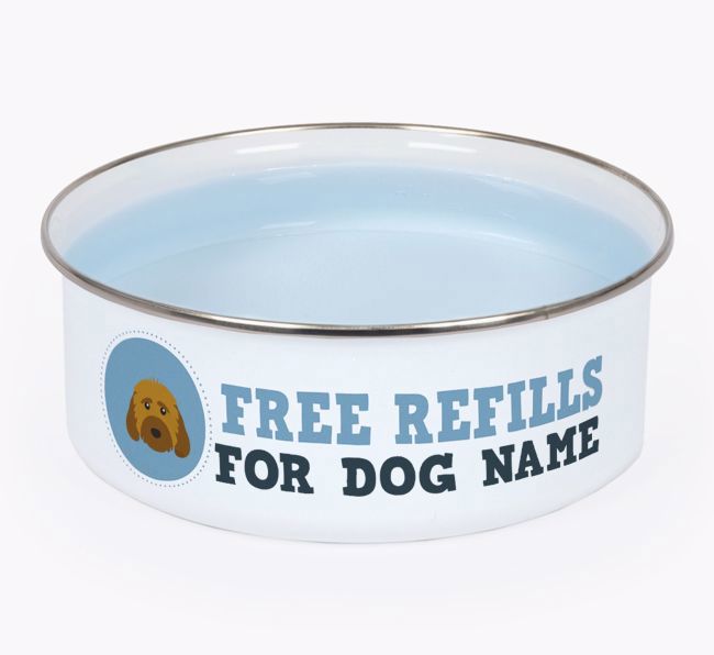 Free Refills: Personalized {breedFullName} Enamel Dog Bowl